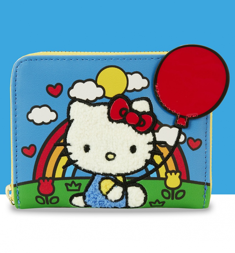An image of Loungefly Hello Kitty 50th Anniversary Chenille Zip Around Wallet