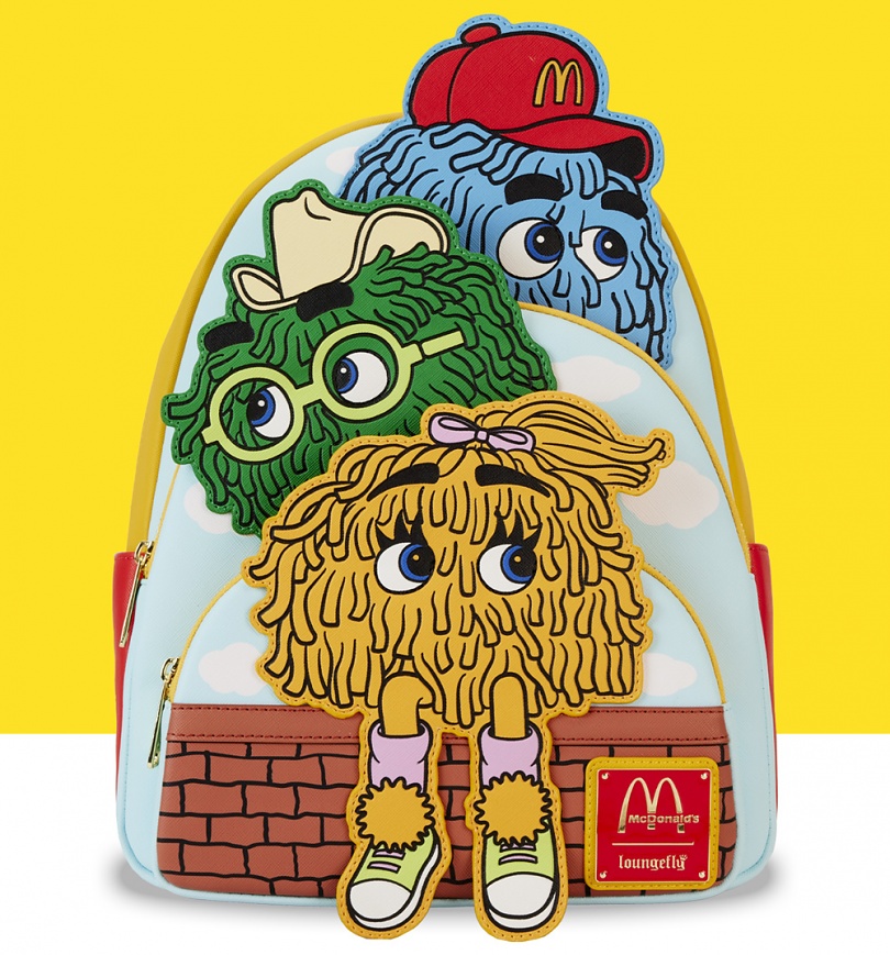 An image of Loungefly McDonalds Triple Pocket Fry Guys Mini Backpack