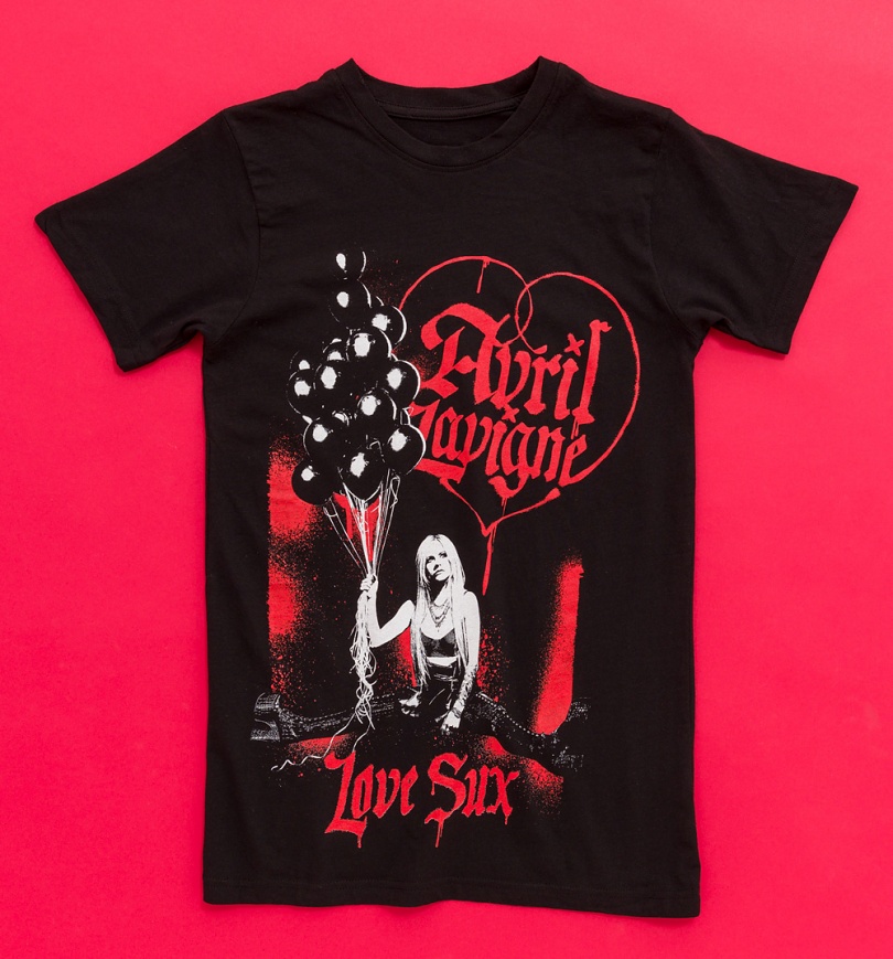 An image of Avril Lavigne Love Sux Black T-Shirt