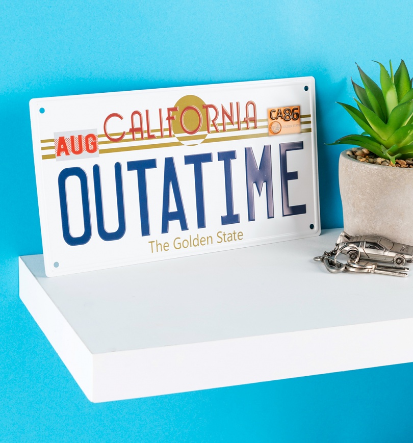 An image of Back To The Future Replica Outatime Numberplate Tin Sign