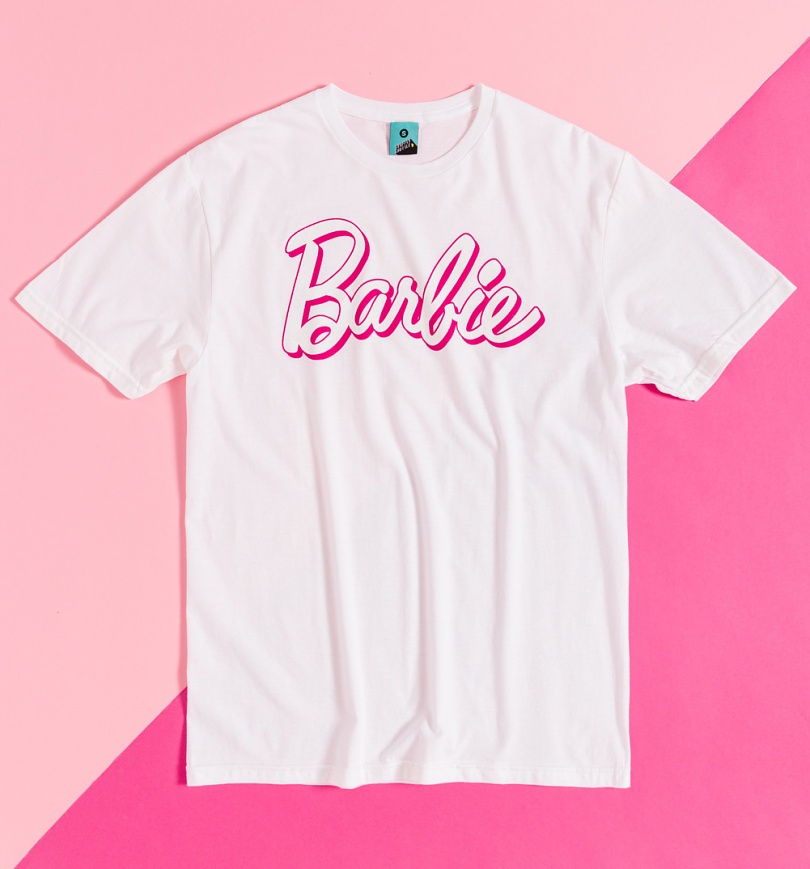 An image of Barbie Retro Logo White T-Shirt