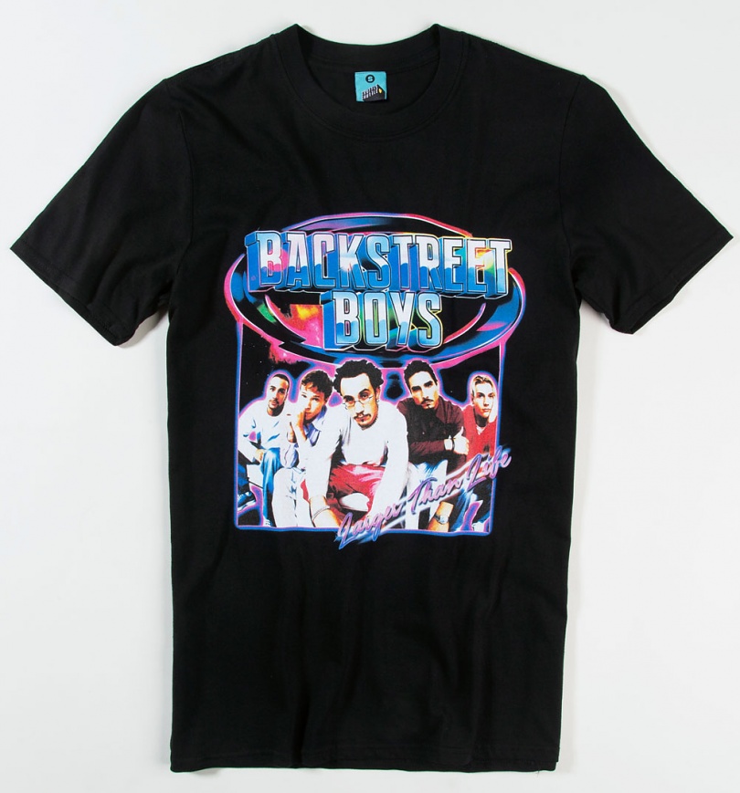 An image of The Backstreet Boys Larger Than Life Black T-Shirt