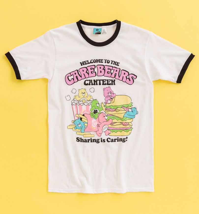 An image of Care Bears Canteen White and Black Ringer T-Shirt