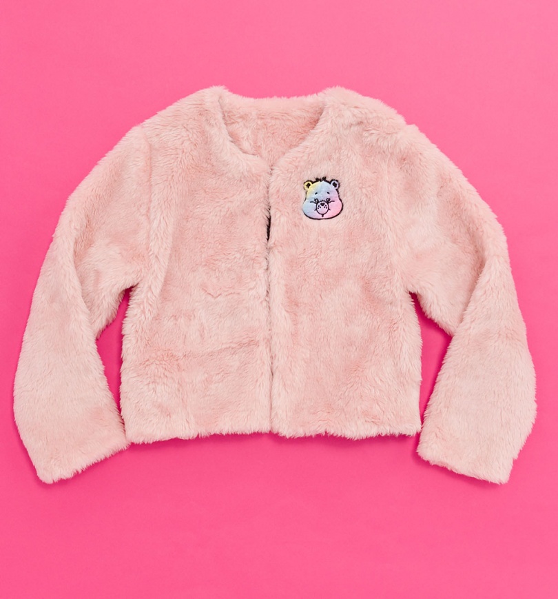 An image of Care Bears Care-A-Lot Pink Faux Fur Jacket