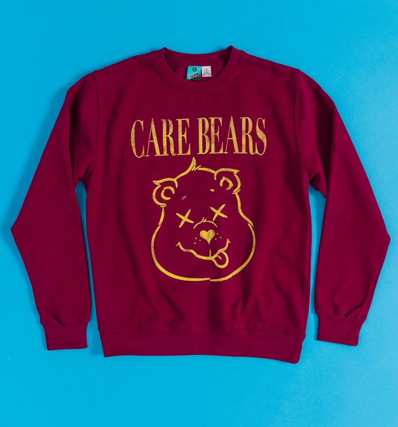 An image of Care Bears Care As You Are Burgundy Sweater