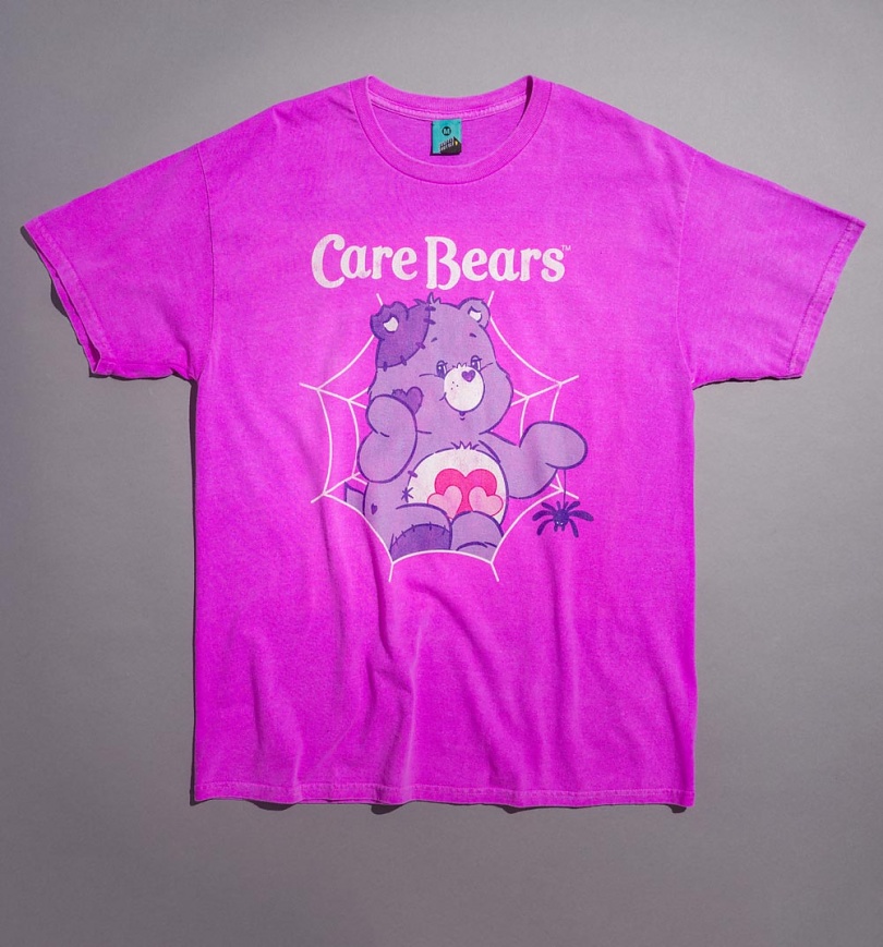 An image of Care Bears Spooky Spider Vintage Wash Pink T-Shirt