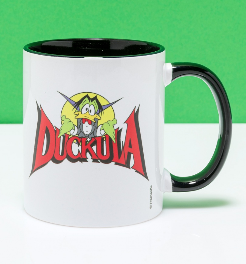 An image of Count Duckula Black Handle Mug