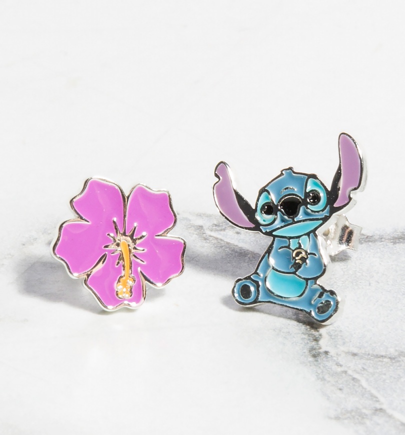 An image of Disney Lilo and Stitch Mismatch Enamel Stud Earrings