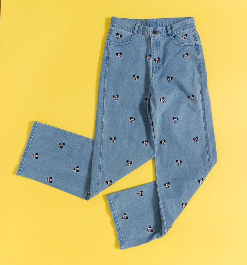 An image of Disney Mickey Mouse Embroidered Denim Jeans from Cakeworthy