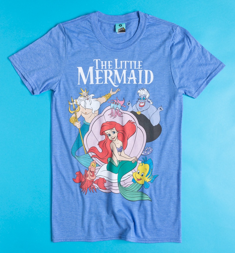 An image of Disney The Little Mermaid 90s Blue Marl T-Shirt