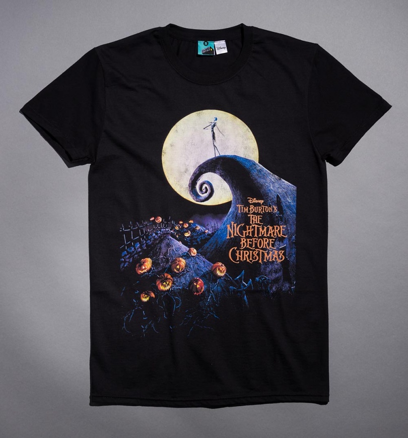 An image of Disney The Nightmare Before Christmas Movie Poster Black T-Shirt