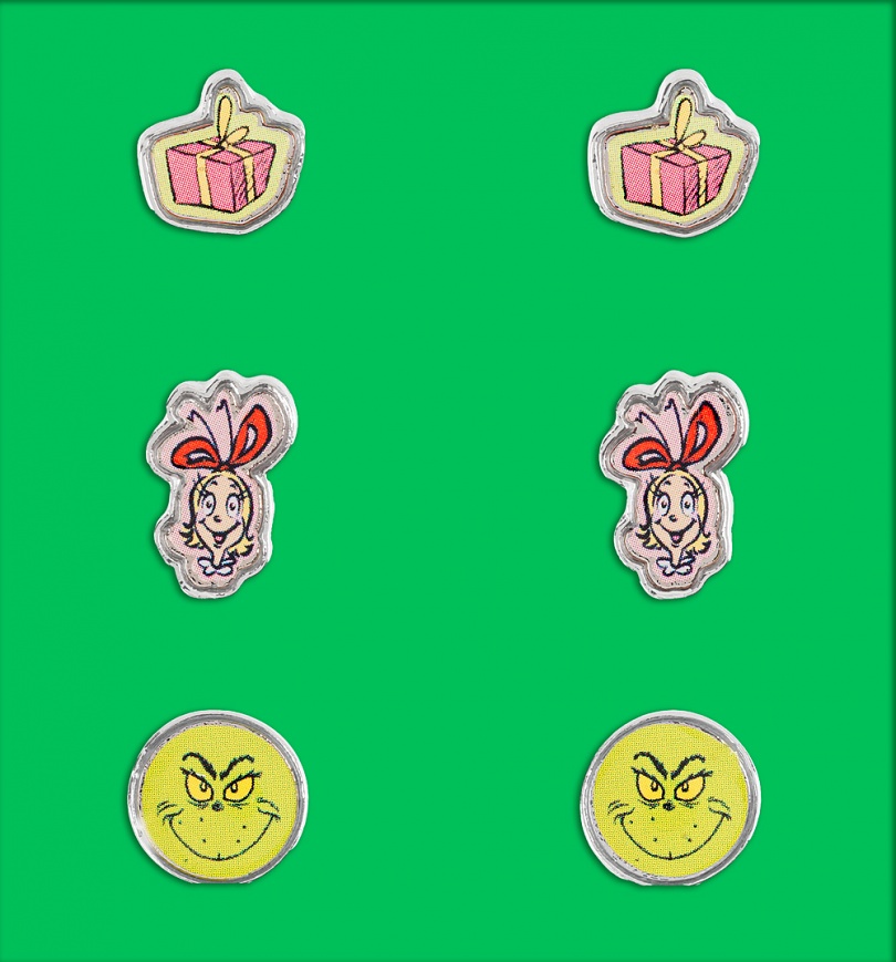 An image of Dr Seuss The Grinch Christmas Earring Set