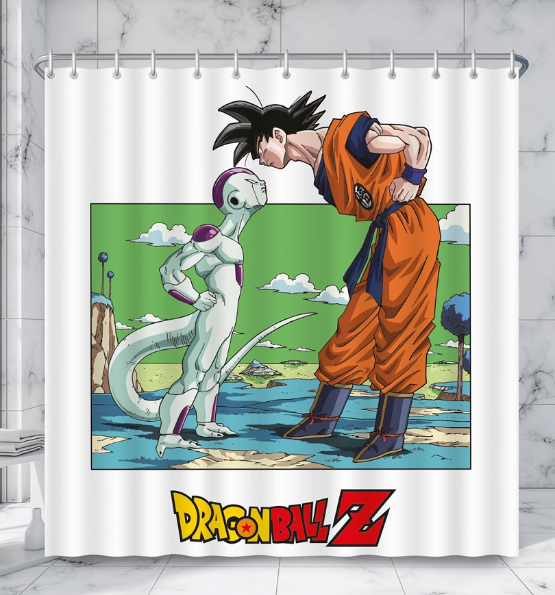 An image of Dragon Ball Z Goku and Frieza Shower Curtain