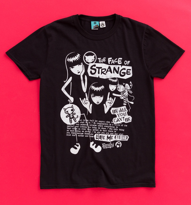 An image of Emily The Strange The Face Of Strange Black T-Shirt