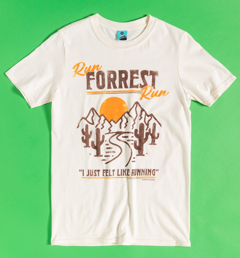 An image of Forrest Gump Run Forrest Run Ecru T-Shirt