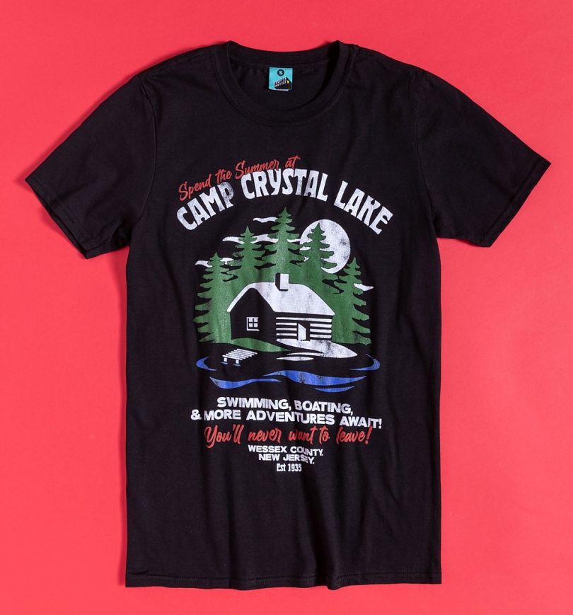 An image of Friday The 13th Inspired Camp Crystal Lake Black T-Shirt