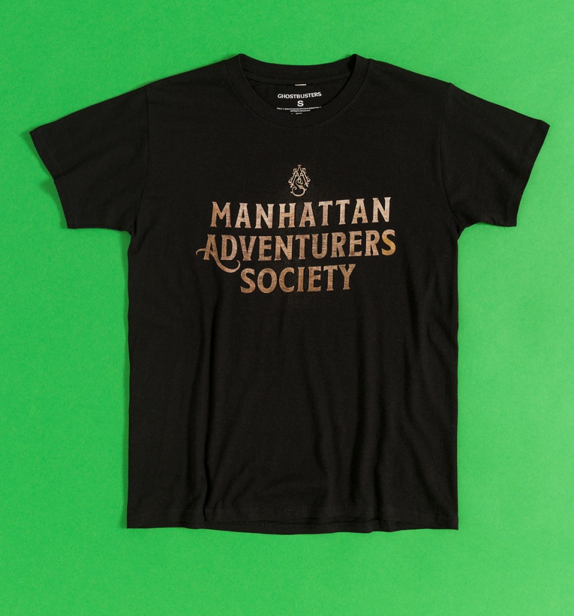 An image of Ghostbusters Frozen Empire Manhattan Adventurers Society Black T-Shirt