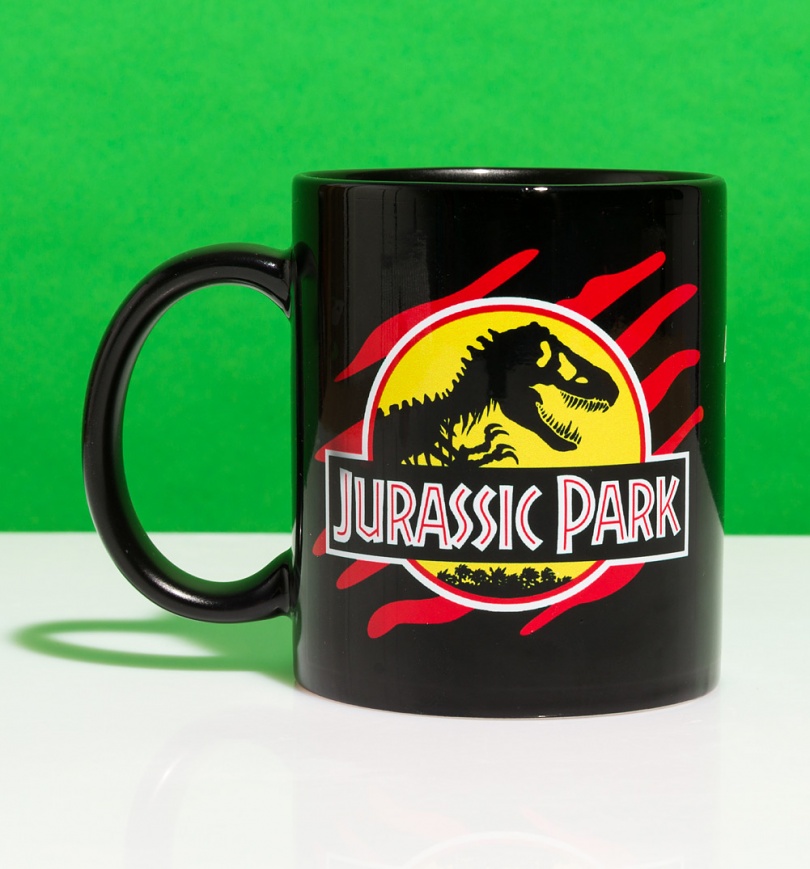 An image of Jurassic Park Logo Black Mug