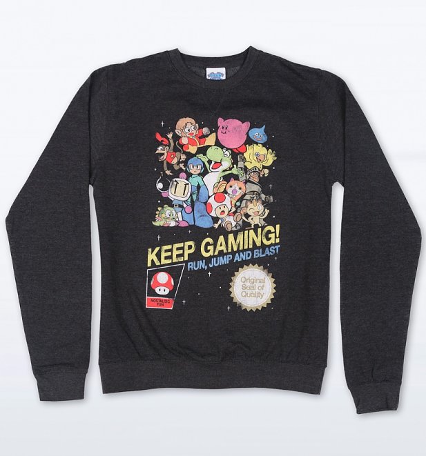 Keep Gaming Black Heather Sweater