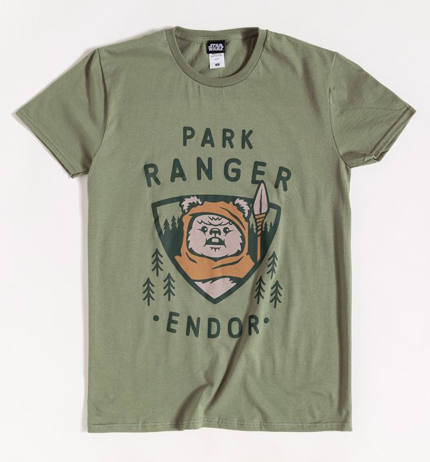 An image of Khaki Star Wars Ewok Endor Park Ranger T-Shirt