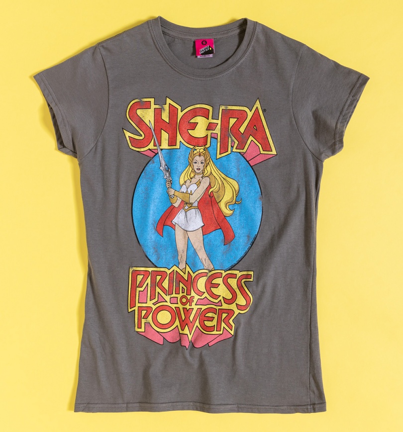 An image of Womens Charcoal She-Ra Princess Of Power Fitted T-Shirt