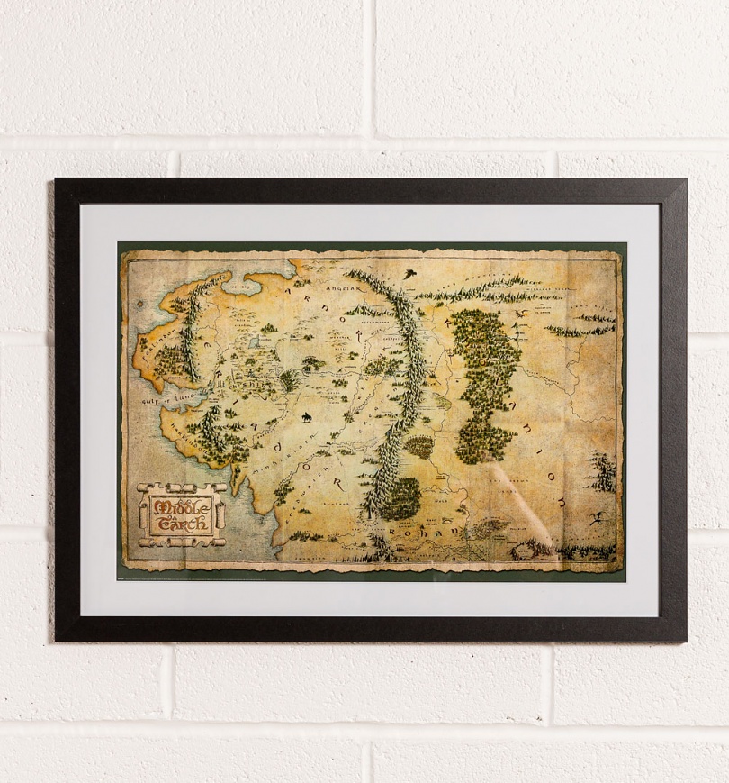 An image of Lord Of The Rings Middle Earth Map Framed Print
