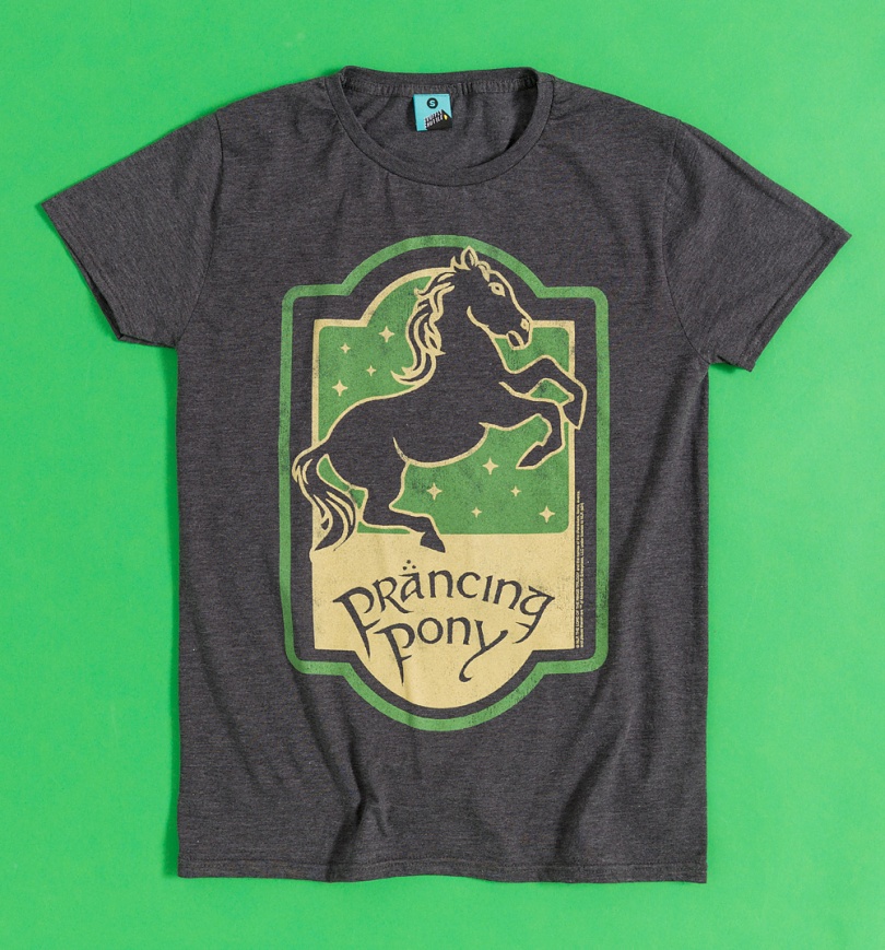 An image of Lord Of The Rings Prancing Pony Charcoal T-Shirt