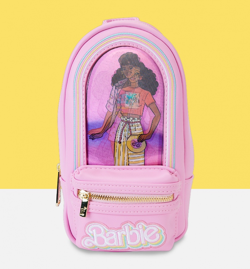 An image of Loungefly Barbie 65th Anniversary Mini Backpack Pencil Case