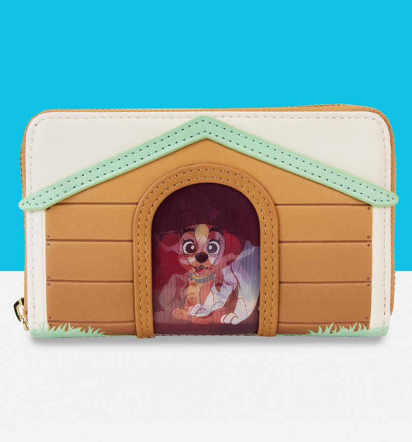 An image of Loungefly Disney I Heart Disney Dogs Triple Lenticular Zip Around Wallet