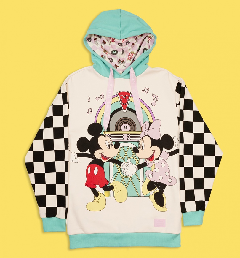 An image of Loungefly Disney Mickey And Minnie Date Night Diner Unisex Hoodie