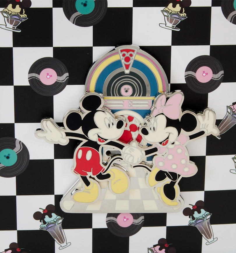An image of Loungefly Disney Mickey And Minnie Date Night Juke Box 3 Collector Box Pin