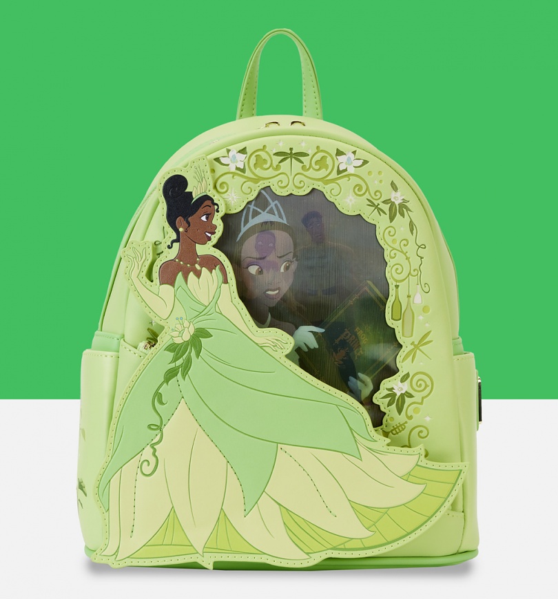 An image of Loungefly Disney Princess And The Frog Tiana Lenticular Mini Backpack