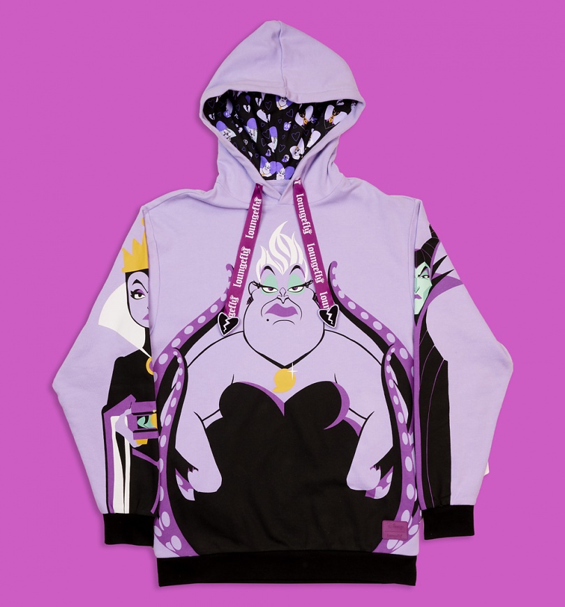 An image of Loungefly Disney Villains Curse Your Hearts Unisex Hoodie