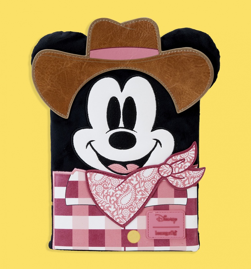 An image of Loungefly Disney Western Mickey Plush Journal