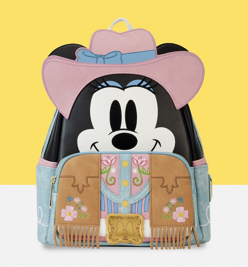 An image of Loungefly Disney Western Minnie Mouse Cosplay Mini Backpack