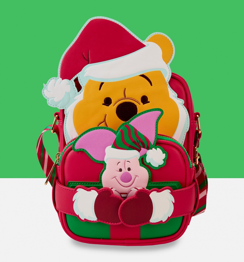 An image of Loungefly Disney Winnie The Pooh Santa Pooh Crossbuddies Bag