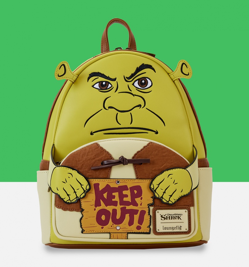 An image of Loungefly Dreamworks Shrek Keep Out Cosplay Mini Backpack