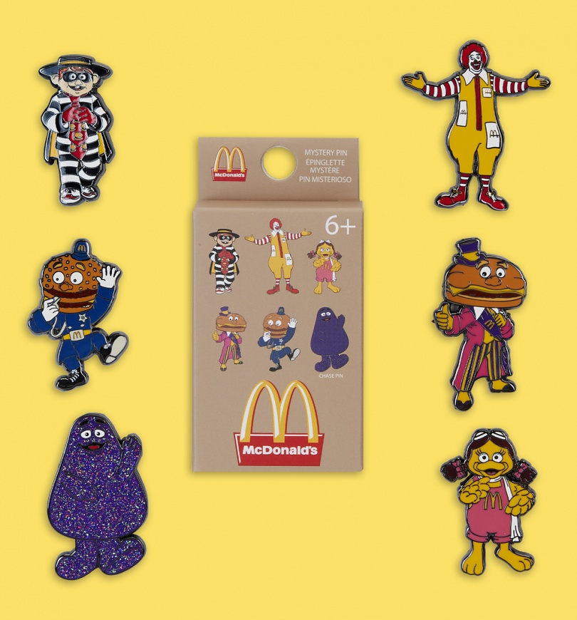 An image of Loungefly McDonalds Character Mystery Box Pins