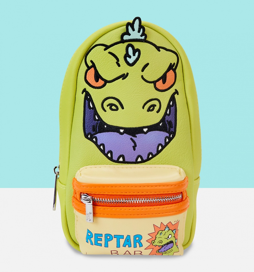 An image of Loungefly Nickelodeon Rewind Mini Backpack Pencil Case