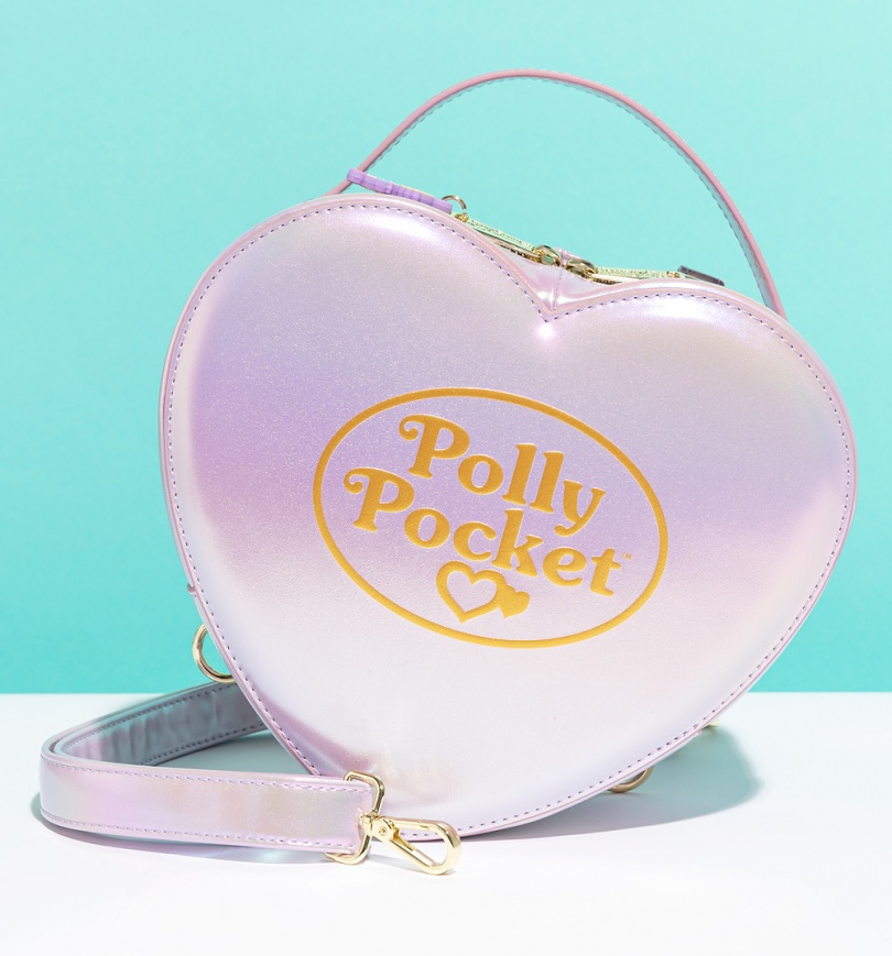 An image of Loungefly TruffleShuffle Polly Pocket Convertible Mini Backpack