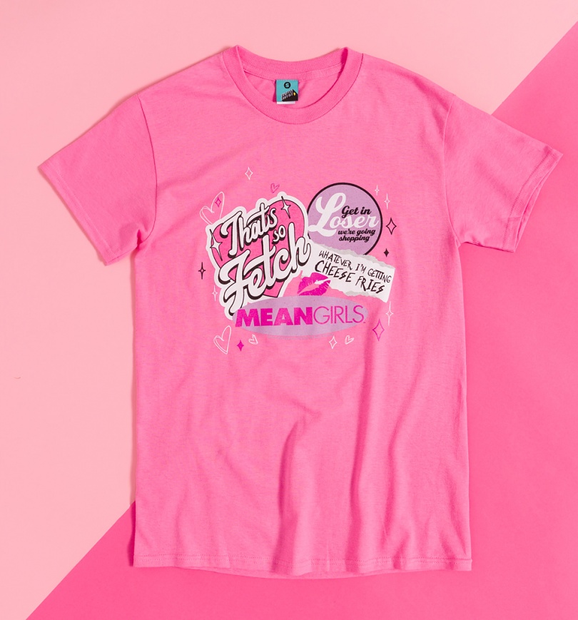 An image of Mean Girls Badges Pink T-Shirt