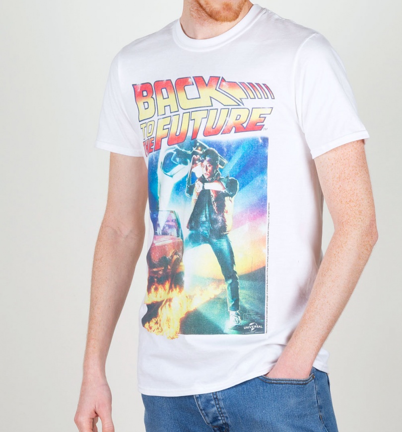 An image of Mens Back to the Future Movie Poster T-Shirt