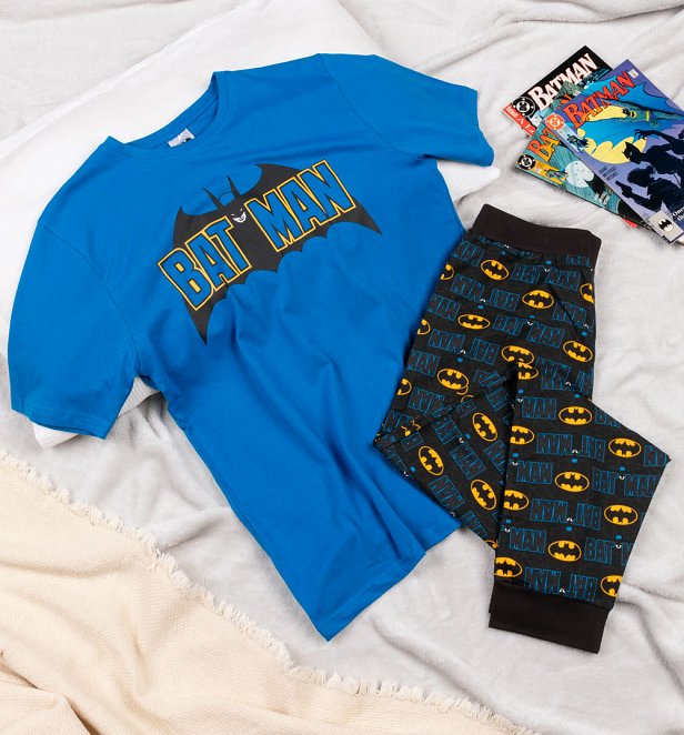 Mens Blue Batman DC Comics Pyjamas
