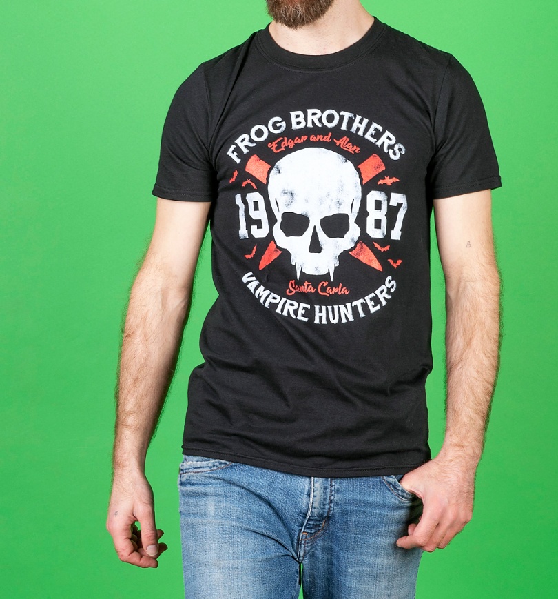 An image of Mens Frog Brothers Vampire Hunters Lost Boys Inspired Black T-Shirt