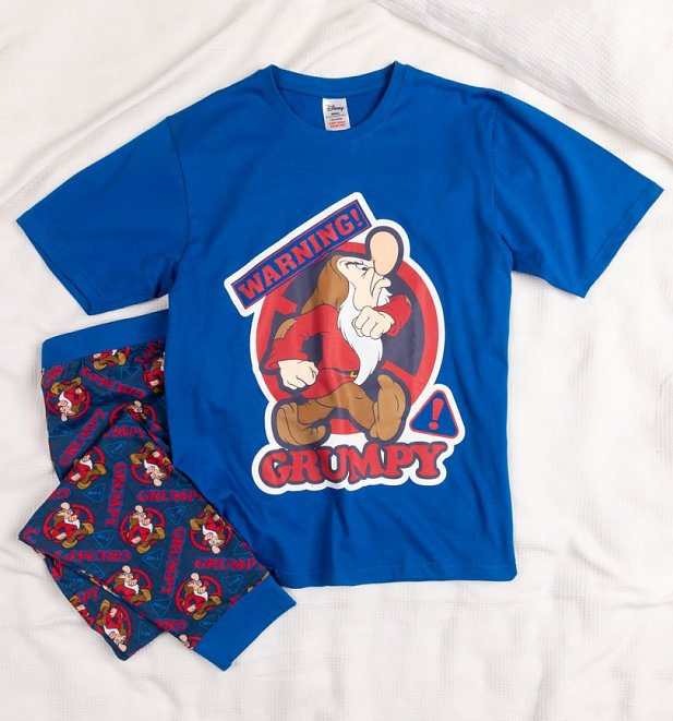 Mens Grumpy Seven Dwarfs Warning Pyjamas