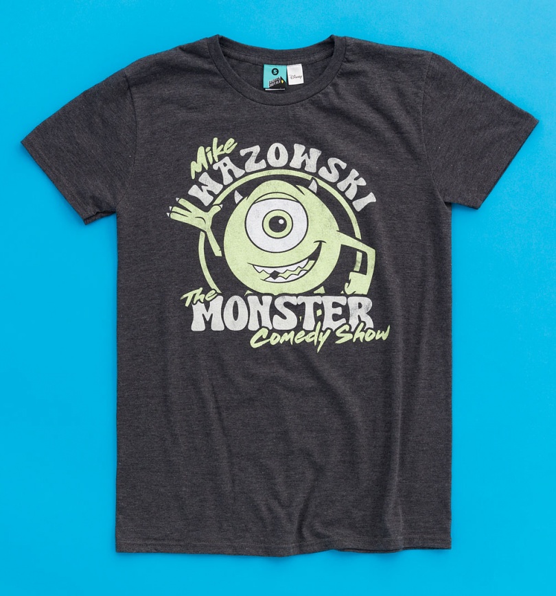 An image of Disney Monsters Inc Mike Wazowski Comedy Show Charcoal Marl T-Shirt