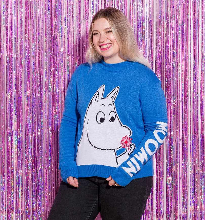 An image of Moomin Knitted Blue Jumper