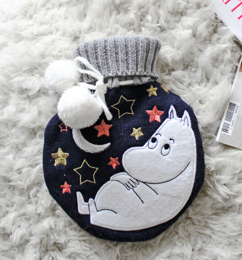 An image of Moomin Moon Round Hot Water Bottle from House of Disaster