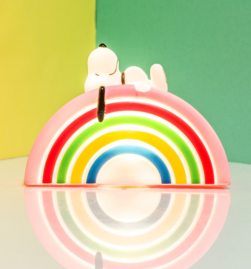 An image of Peanuts Snoopy Rainbow Mini LED Lamp
