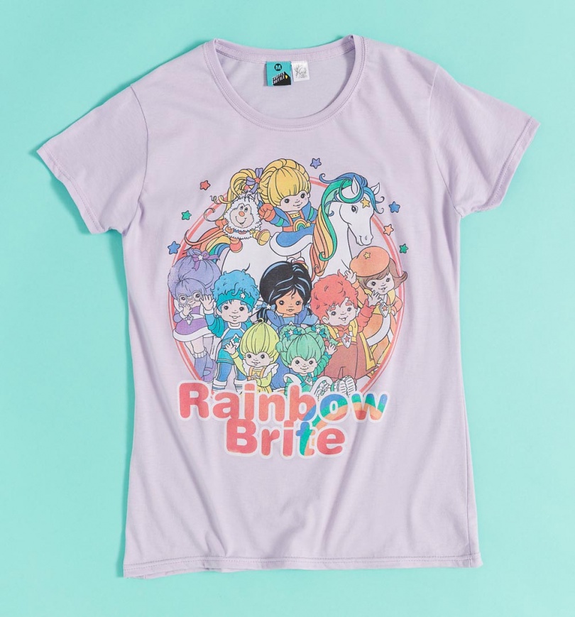 An image of Rainbow Brite And The Colour Kids Gang Lavender Fitted T-Shirt